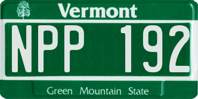 VT license plate NPP192