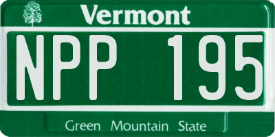VT license plate NPP195
