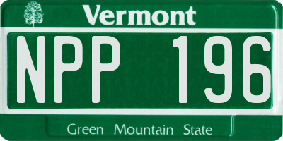 VT license plate NPP196