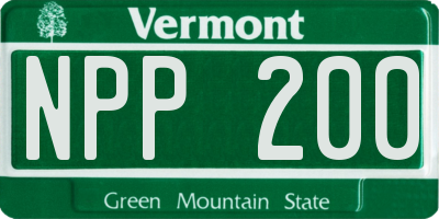 VT license plate NPP200