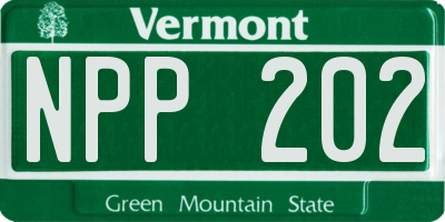 VT license plate NPP202