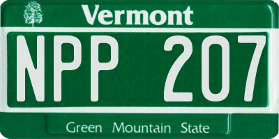 VT license plate NPP207