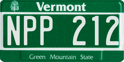 VT license plate NPP212