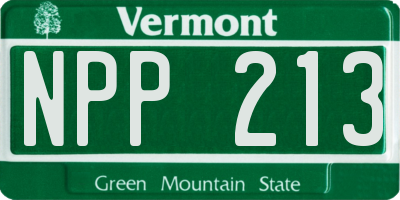 VT license plate NPP213