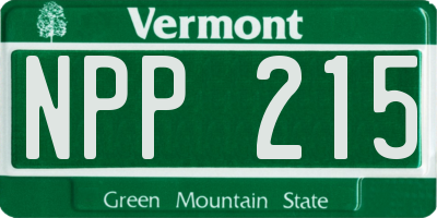 VT license plate NPP215