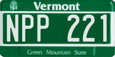 VT license plate NPP221
