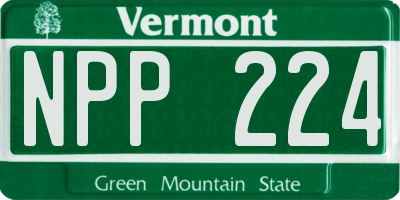 VT license plate NPP224