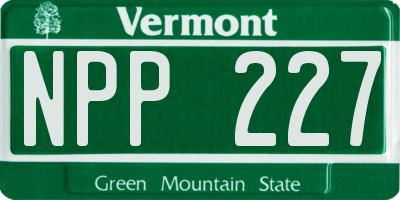 VT license plate NPP227