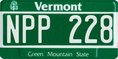 VT license plate NPP228
