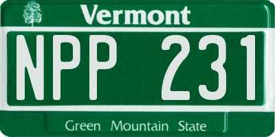 VT license plate NPP231