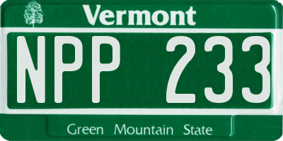 VT license plate NPP233