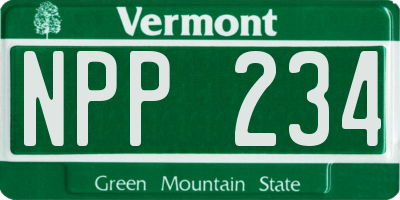 VT license plate NPP234