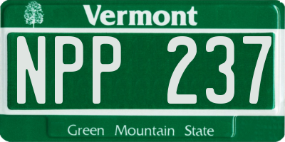 VT license plate NPP237
