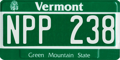 VT license plate NPP238