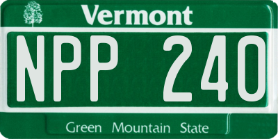 VT license plate NPP240