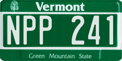 VT license plate NPP241