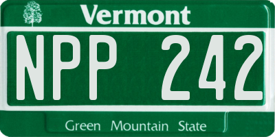 VT license plate NPP242