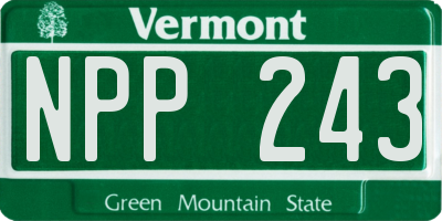 VT license plate NPP243