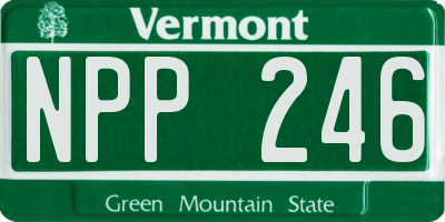 VT license plate NPP246