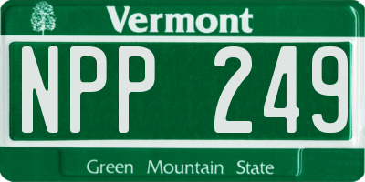 VT license plate NPP249