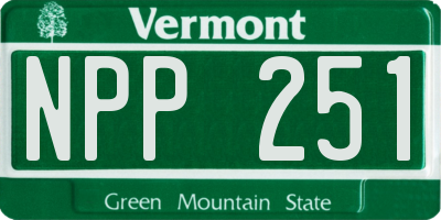 VT license plate NPP251