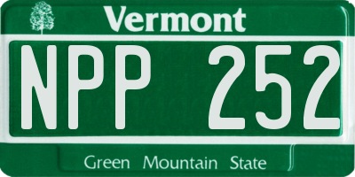 VT license plate NPP252
