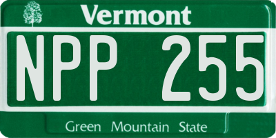 VT license plate NPP255