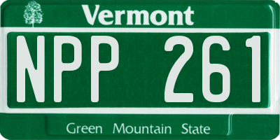VT license plate NPP261