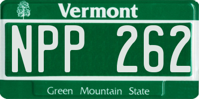 VT license plate NPP262