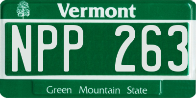 VT license plate NPP263