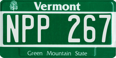 VT license plate NPP267