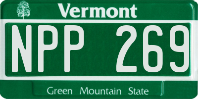VT license plate NPP269