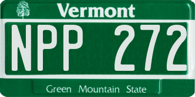 VT license plate NPP272