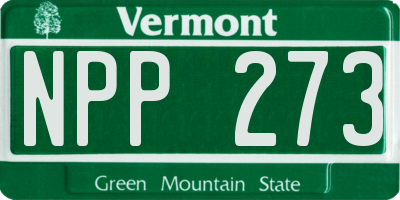 VT license plate NPP273