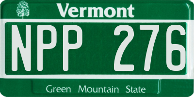 VT license plate NPP276