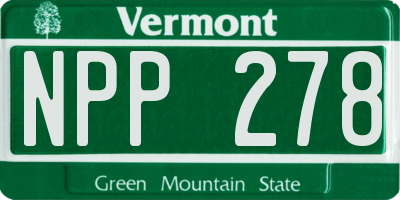 VT license plate NPP278