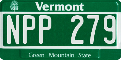 VT license plate NPP279