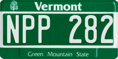 VT license plate NPP282