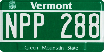 VT license plate NPP288
