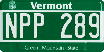 VT license plate NPP289