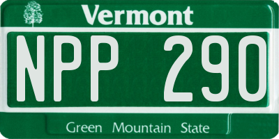 VT license plate NPP290
