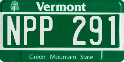 VT license plate NPP291