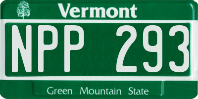 VT license plate NPP293
