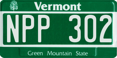 VT license plate NPP302