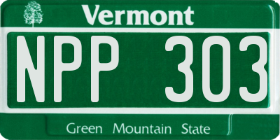 VT license plate NPP303