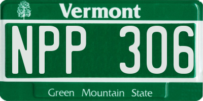 VT license plate NPP306