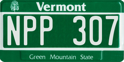 VT license plate NPP307