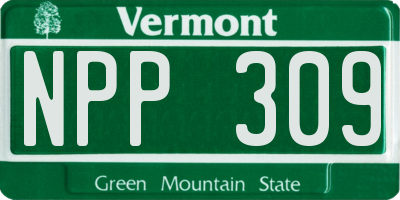 VT license plate NPP309