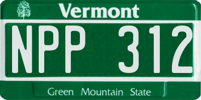 VT license plate NPP312
