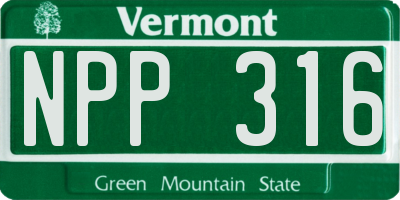 VT license plate NPP316
